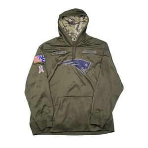New England Patriots Nike Green NFL On Field Salute To Service Hoodie Sz 3XL